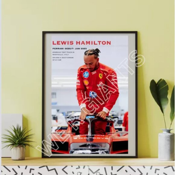 LEWIS HAMILTON FERRARI DEBUT DETAILS 11x17 Art Print - Picture 1 of 2